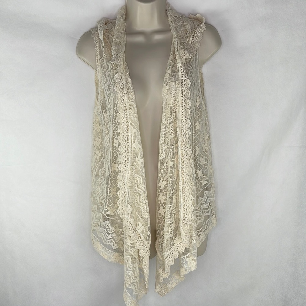 Late For Dinner Cream Lace Hoodie